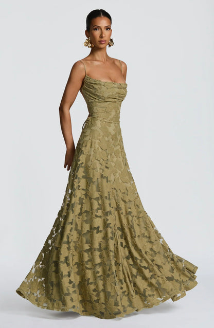 Draped Elegant Maxi Dress for Evening Occasions – view 5