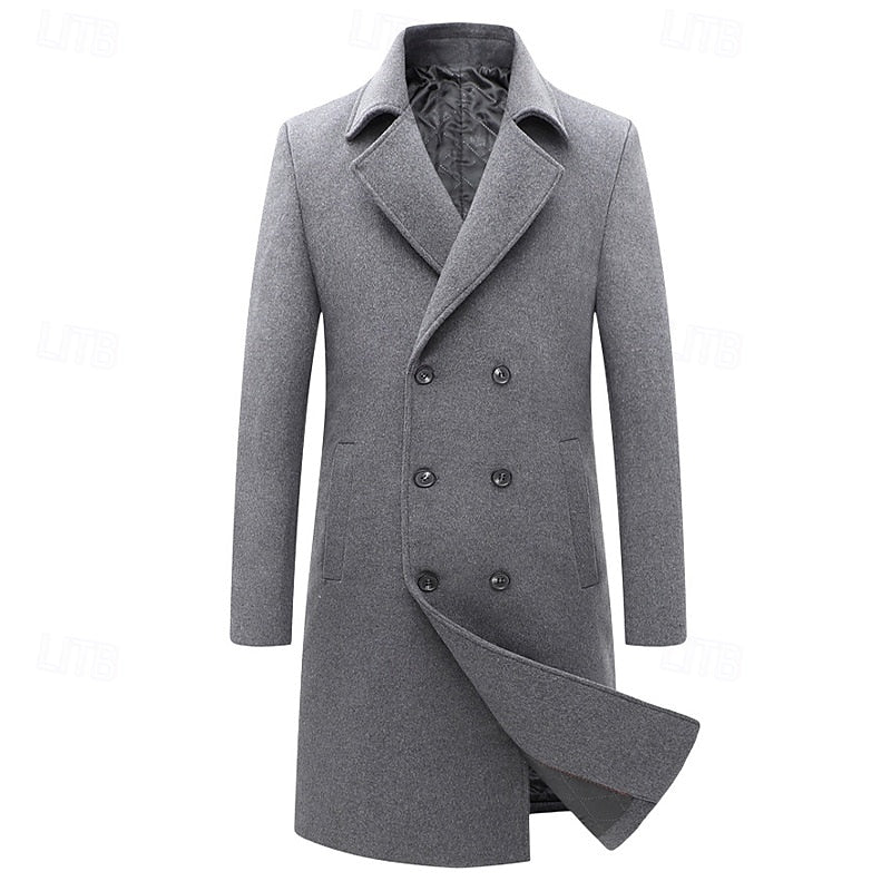 Men's Double-Breasted Tailored Overcoat