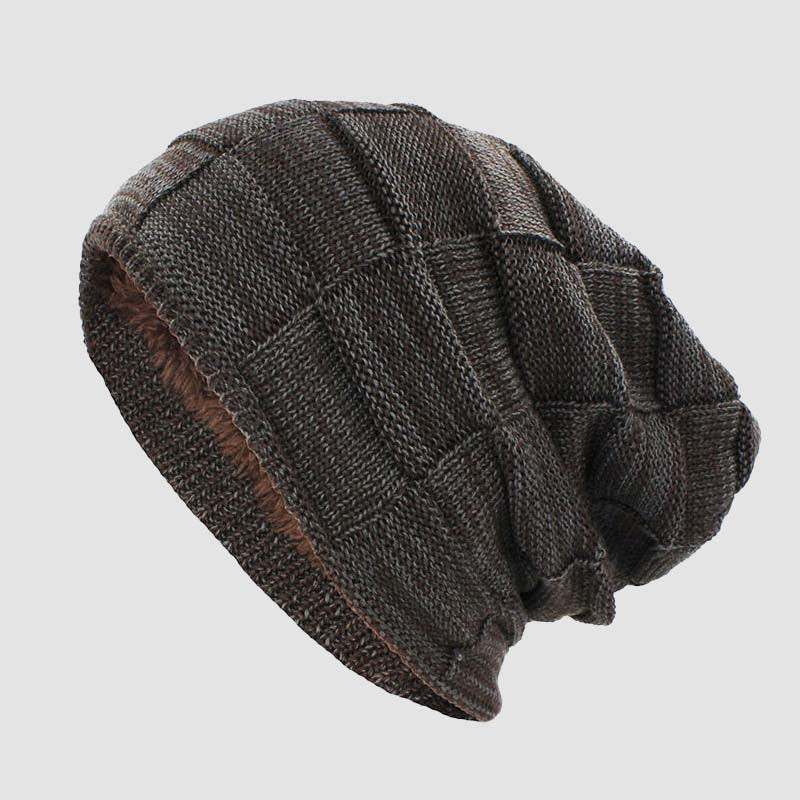 Brown Slouchy Cotton Blend Fall Knit Beanie
