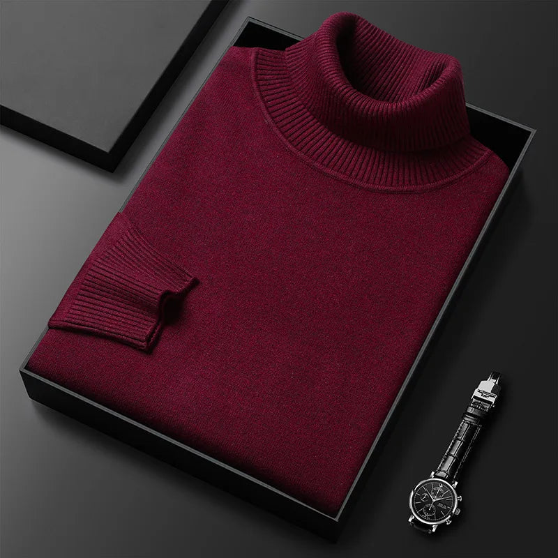 Emmett cotton turtleneck in navy blue