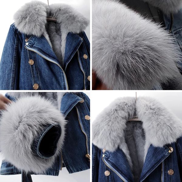 Women's cropped denim jacket with removable lining