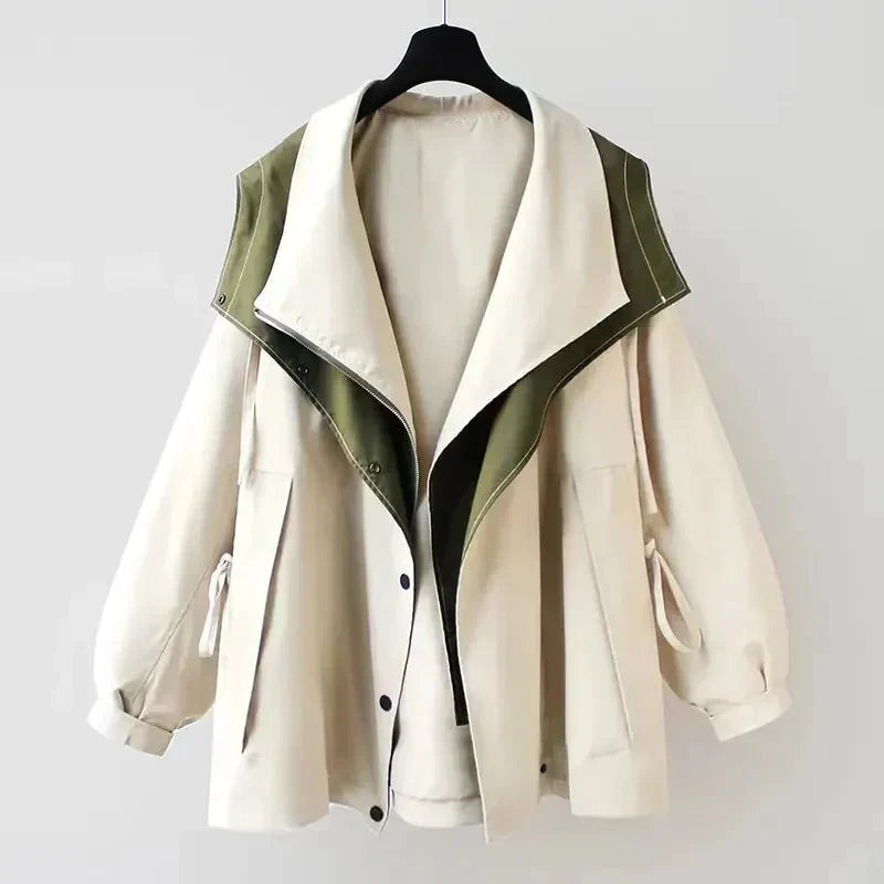 White Hooded Oversized Trench Coat