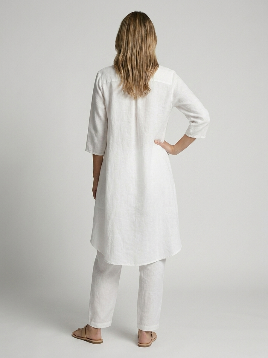 Women's white Tunic and Pants Matching Set
