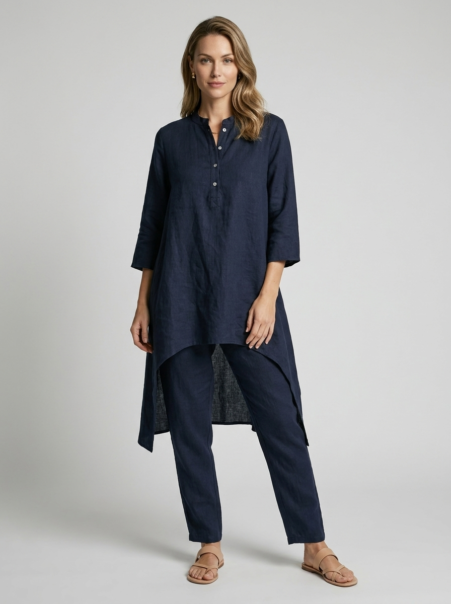 Women's white Tunic and Pants Matching Set
