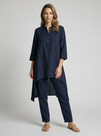 Women's white Tunic and Pants Matching Set