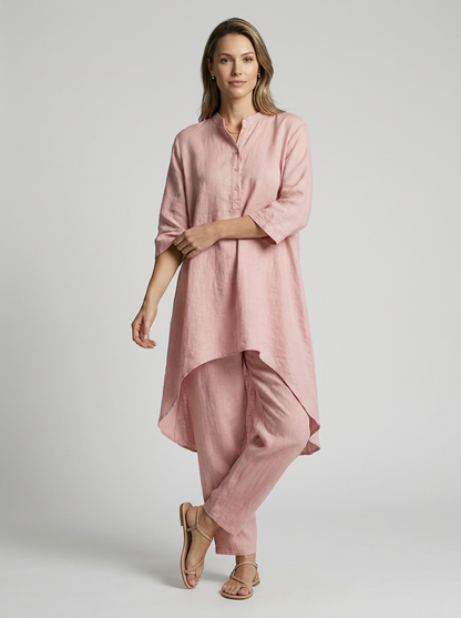 Women's white Tunic and Pants Matching Set