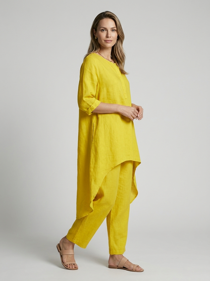 Women's white Tunic and Pants Matching Set