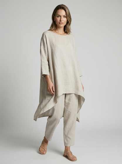 Women's white Tunic and Pants Matching Set