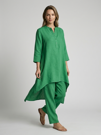 Women's white Tunic and Pants Matching Set
