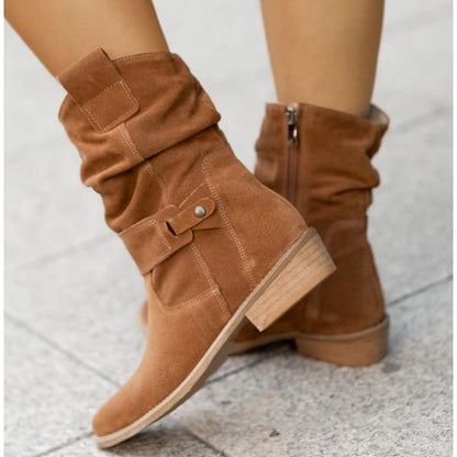 Slouchy Block-Heel Mid-Calf Boots – view 2