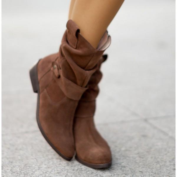 Slouchy Block-Heel Mid-Calf Boots – view 4