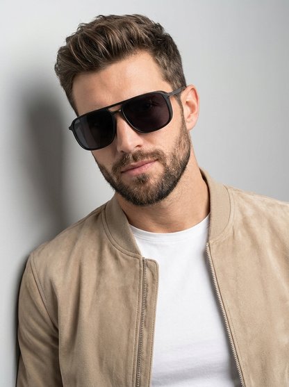Men's black Polarized Aviator Sunglasses