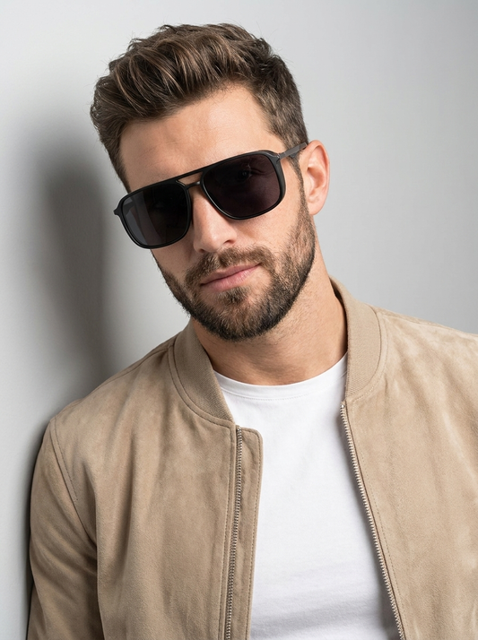Men's black Polarized Aviator Sunglasses