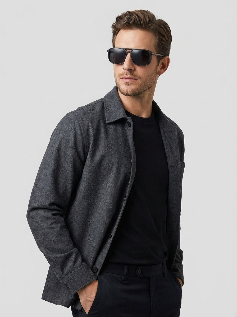 Men's black Polarized Aviator Sunglasses