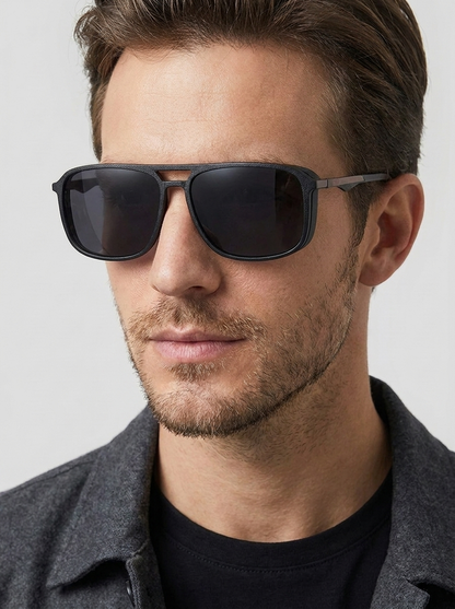 Men's black Polarized Aviator Sunglasses