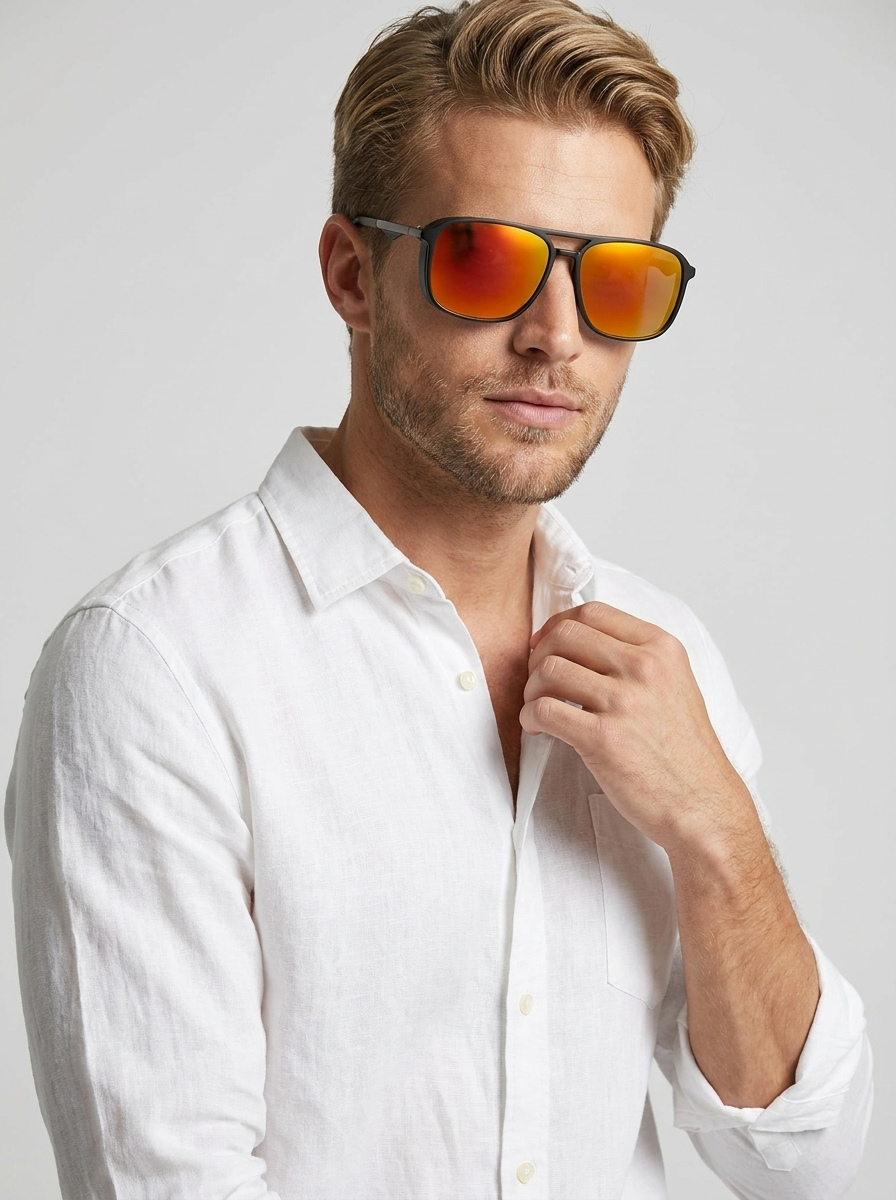 Men's black Polarized Aviator Sunglasses