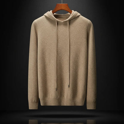 Khaki merino wool hoodie