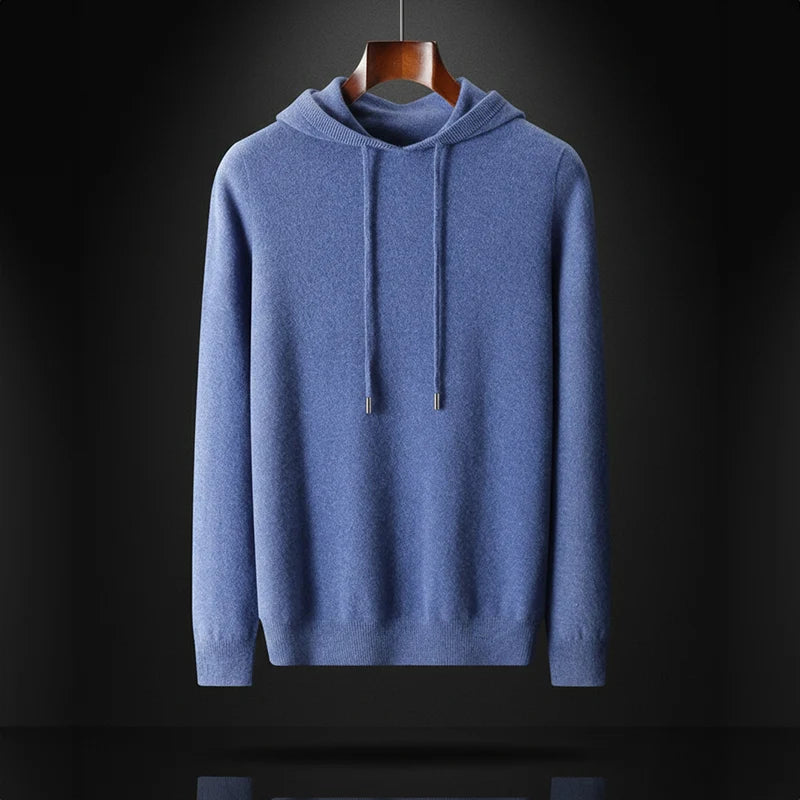 Azure merino wool hoodie