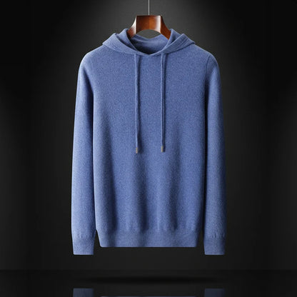 Azure merino wool hoodie