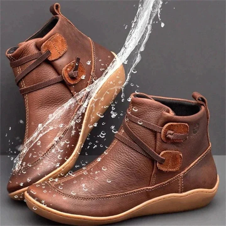 Brown All-Weather Lace-Up Ankle Boots