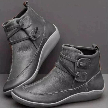 Gray All-Weather Lace-Up Ankle Boots