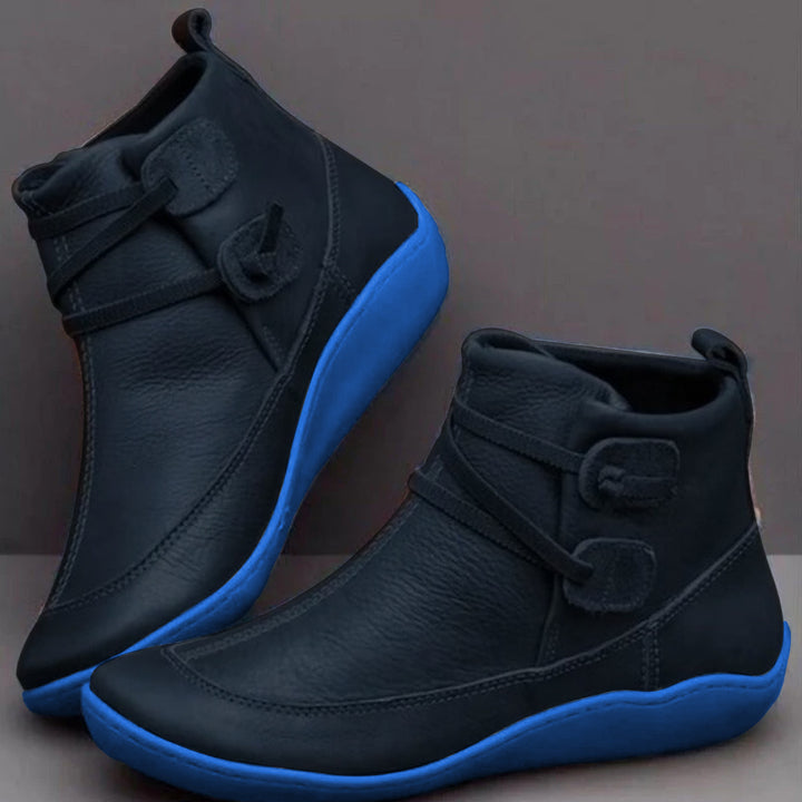 Blue All-Weather Lace-Up Ankle Boots