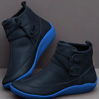 Blue All-Weather Lace-Up Ankle Boots