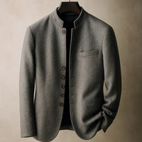 Hunter | Men's Wool Stand-Collar Jacket with Five-Button Front