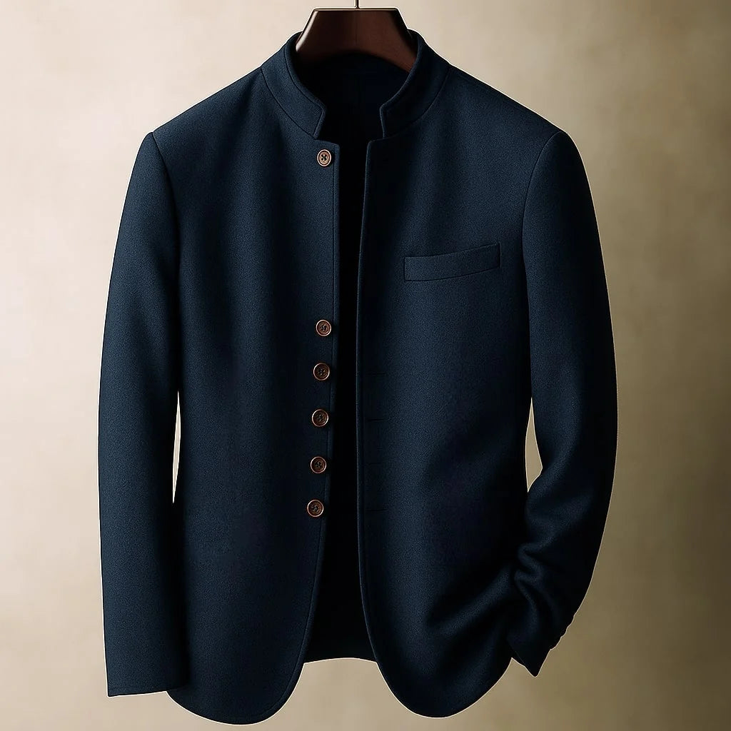 Hunter wool jacket worn, lifestyle shot