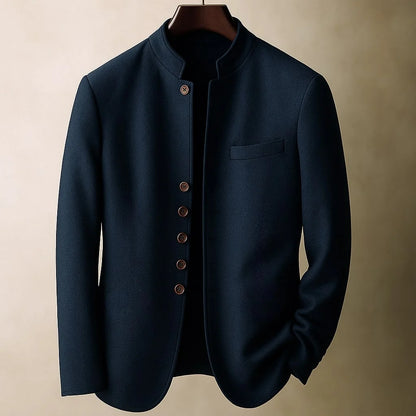 Hunter wool jacket worn, lifestyle shot