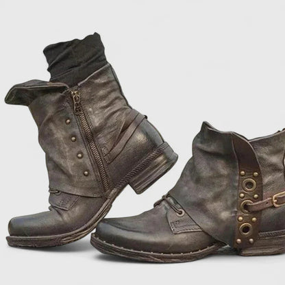 Women's cushioned comfort boots in brown