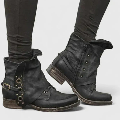Women's black slip-resistant casual boots