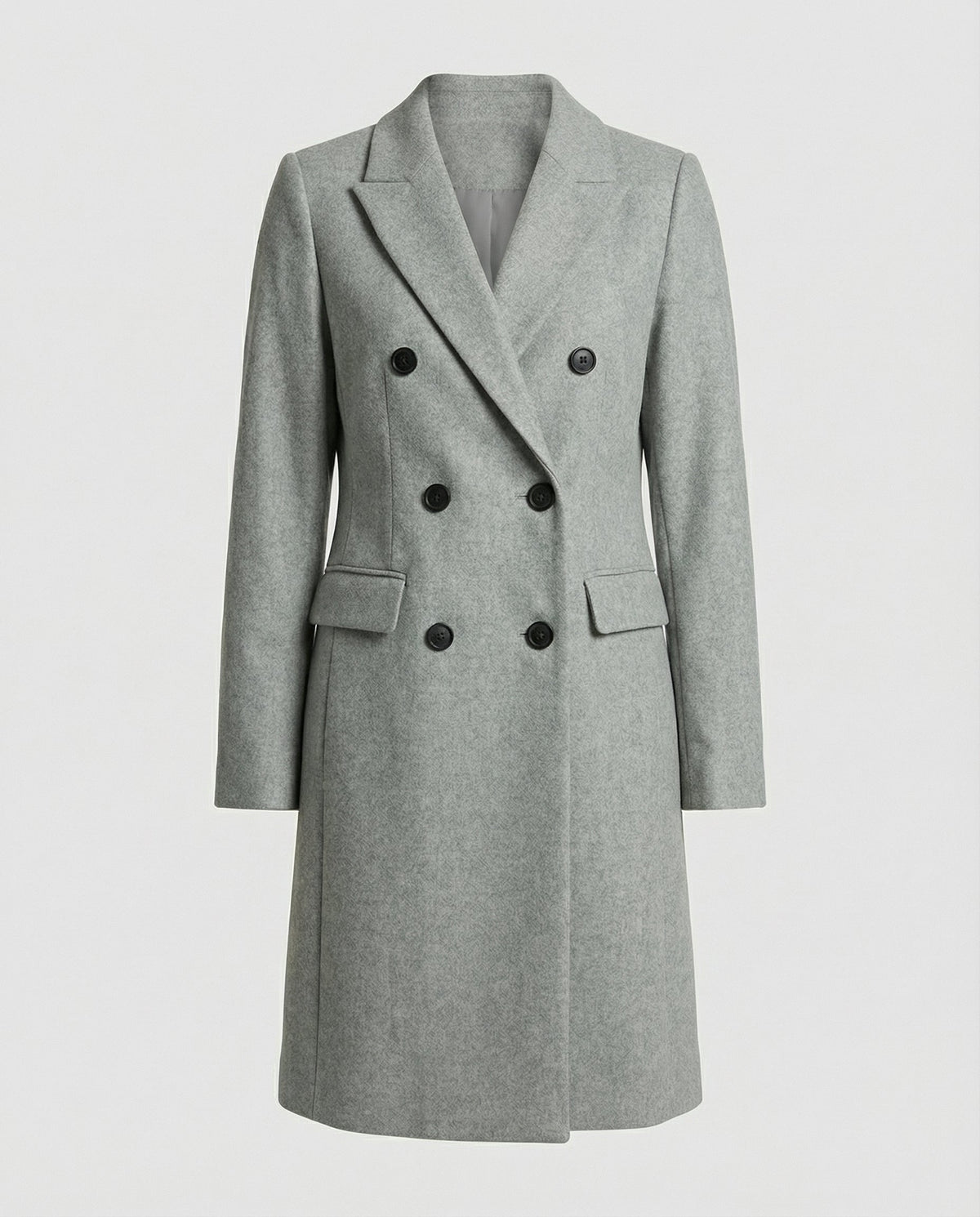 Gray Notch-Lapel Hooded Trench Coat