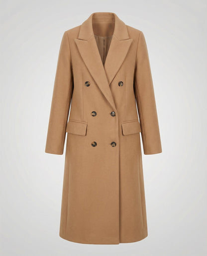 Brown Notch-Lapel Hooded Trench Coat