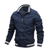 Emmett | Men's Bomber Jacket with Striped Rib Collar and Cuffs