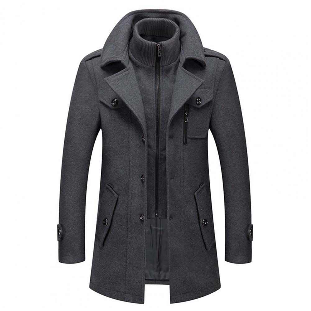 Men's zip-up winter coat in gray