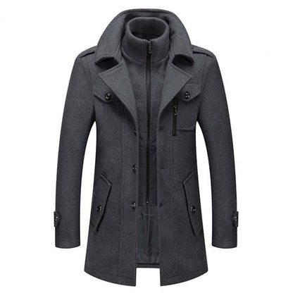 Men's zip-up winter coat in gray