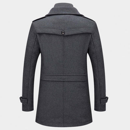Men's zip-up winter coat in gray