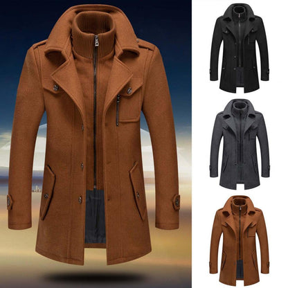 Men's zip-up winter coat in gray
