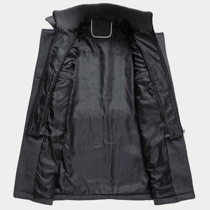 Men's zip-up winter coat in gray