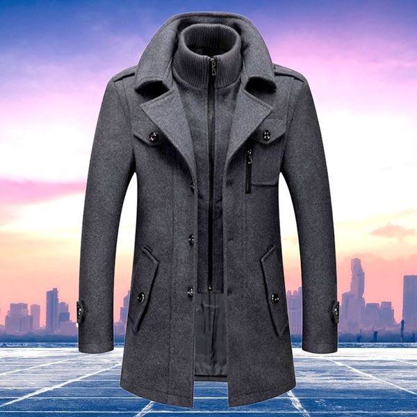 Men's zip-up winter coat in gray