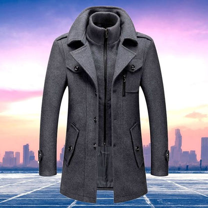 Men's zip-up winter coat in gray