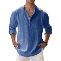 Noah | Men's Cotton Linen Shirt Button-Up Long Sleeve
