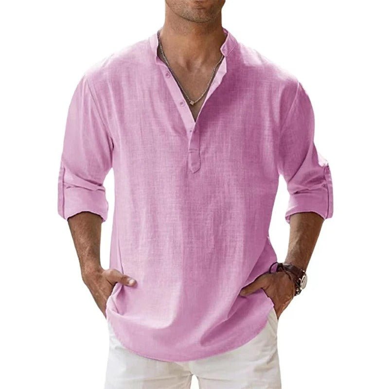 Men’s Cotton Linen Shirt – Lightweight Breathable Comfortable Stylish Casual Everyday Summer Wear 1