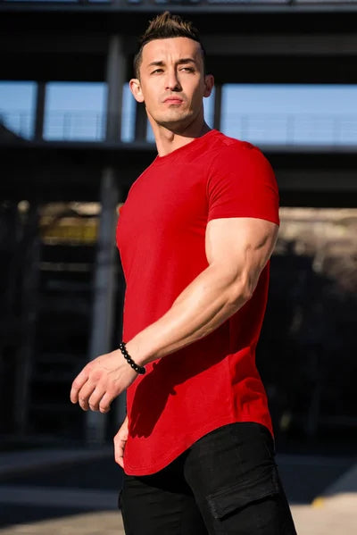 Men’s Deep Cut Essential T-Shirt – Stretch Breathable Comfortable Stylish Athletic Everyday Fit 10