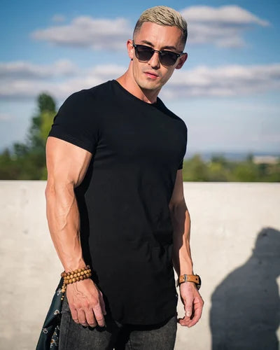 Men’s Deep Cut Essential T-Shirt – Stretch Breathable Comfortable Stylish Athletic Everyday Fit 2