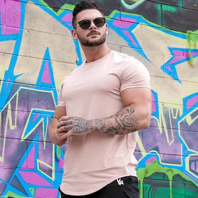 Men’s Deep Cut Essential T-Shirt – Stretch Breathable Comfortable Stylish Athletic Everyday Fit 3
