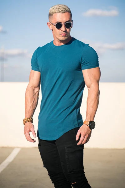 Men’s Deep Cut Essential T-Shirt – Stretch Breathable Comfortable Stylish Athletic Everyday Fit 4