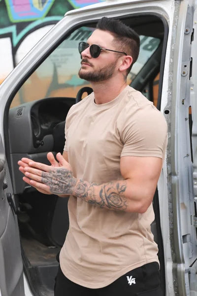 Men’s Deep Cut Essential T-Shirt – Stretch Breathable Comfortable Stylish Athletic Everyday Fit 7