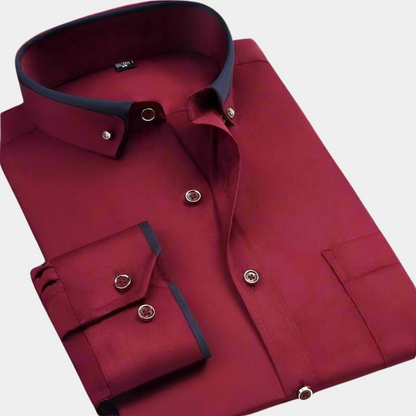 Men's Dress Shirt Long Sleeve Tailored Fit 4